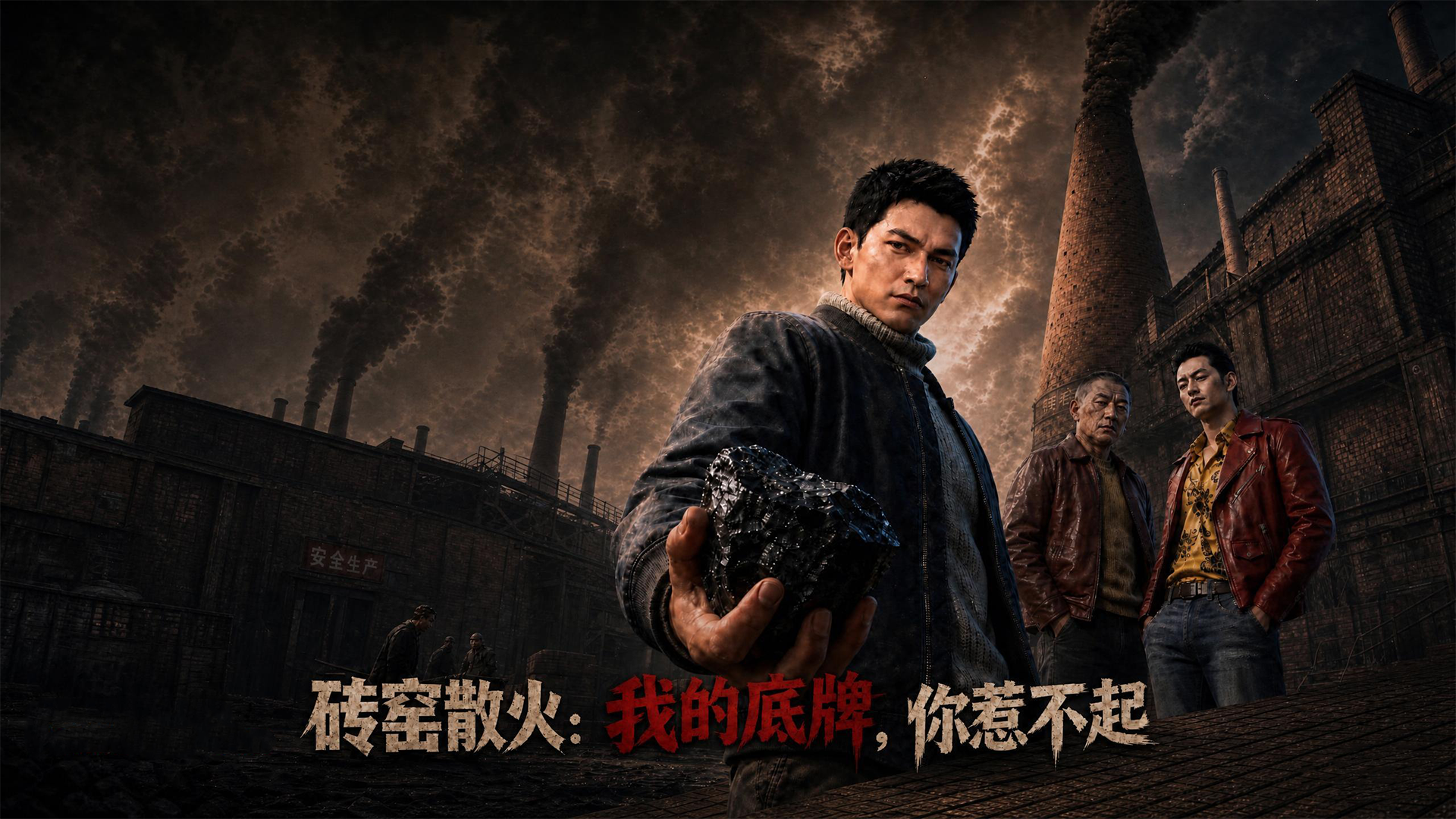 砖窑厂房与人物的电影感海报